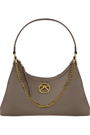 Kocca Tassen, Dames, Bruin, ONE Size, Metalen Ketting Kwast Rits Tas