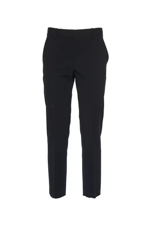 THEORY Broeken, Dames, Zwart, 2Xs, Wol, Zwarte Wol Slim Fit Broek