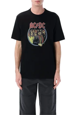 JUNYA WATANABE Tops, Heren, Zwart, L, Katoen, Acdc Zwart T-shirt Regular Fit