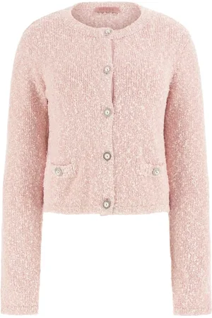 Guess Truien, Dames, Roze, XL, Roze Vest voor Moderne Vrouwen