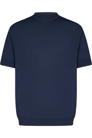 LOW BRAND Truien, Heren, Blauw, S, Nylon, Blauwe Intarsia Gebreide Trui
