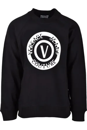 VERSACE Sweatshirts & Hoodies, Heren, Zwart, XL, Katoen, Katoenen sweatshirt met unieke stijl