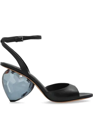 Kate Spade Schoenen, Dames, Zwart, 38 1/2 EU, Leer, Hartvormige hak sandalen