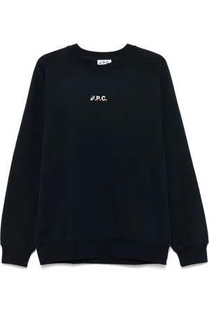 A.P.C. Sweatshirts & Hoodies, Heren, Blauw, M, Navy Logo Print Sweatshirt