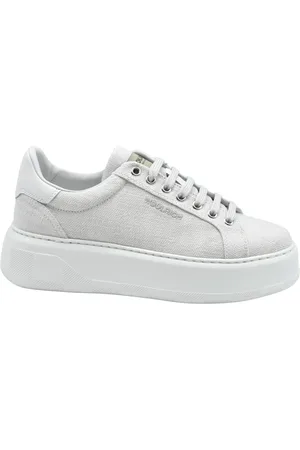 Woolrich Schoenen, Dames, Wit, 36 EU, Canvas Beige Veterschoenen