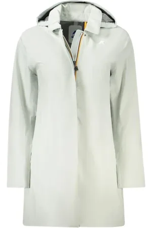 K-Way Mantels, Dames, Groen, L, Leer, Groene Regenjas met Capuchon