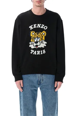 Kenzo Sweatshirts & Hoodies, Heren, Zwart, XS, Katoen, Geborduurde Klassieke Sweater Collectie