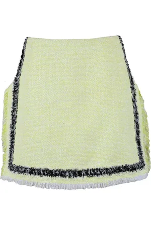 Msgm Rokken, Dames, Geel, XS, Katoen, Metallic Blend Stijlvolle Gonna Rok