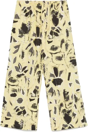 Federico Cina Broeken, Heren, Geel, M, Gele Elastische Trekkoord Taille Shorts