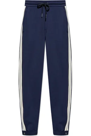 Moncler Broeken, Heren, Blauw, L, Katoen, Broek met zijstrepen