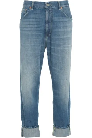 Dondup Jeans, Heren, Blauw, W34, Katoen, Geborduurde Loose Fit Jeans Paco