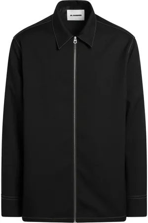 Jil Sander Jassen, Heren, Zwart, XL, Polyester, Zip-Up Shirt