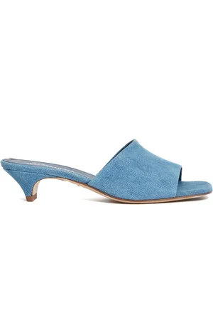 HALMANERA Schoenen, Dames, Blauw, 37 1/2 EU, Denim, Denim Slide Sandalen Azzurro Ss 25
