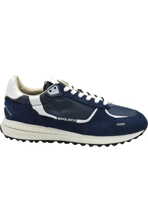 Woolrich Schoenen, Heren, Blauw, 41 EU, Suède, Blauwe Sportieve Veterschoenen