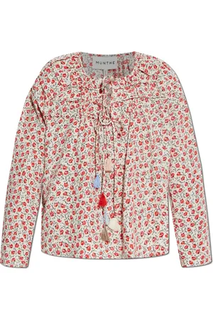 Munthe Blouses & Shirts, Dames, Rood, L, Top met bloemenmotief