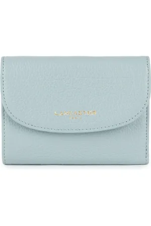 Lancaster Accessoires, Dames, Blauw, ONE Size, Leer, Stijlvolle Portemonnee met Drukknoopsluiting