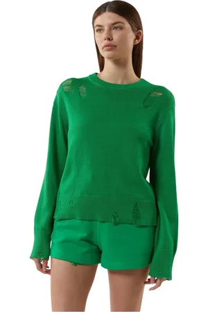 Silvian Heach Truien, Dames, Groen, M, Katoen, Trui met cut-out details