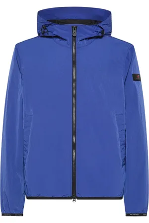 Peuterey Jassen, Heren, Blauw, XL, Nylon, Blauwe winddichte jas voor mannen