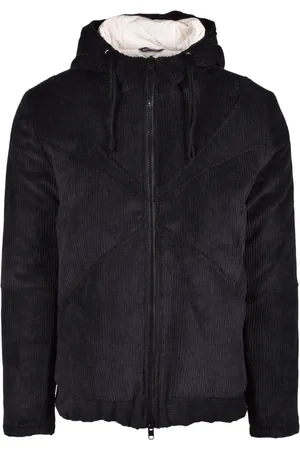 D.A. Daniele Alessandrini Jassen, Heren, Zwart, M, Polyester, Fluwelen Jas met Rits, Gewatteerd Interieur