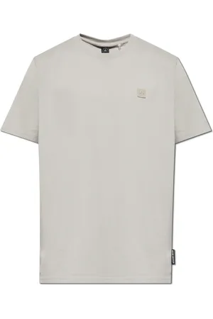 Moose Knuckles Tops, Heren, Grijs, S, Katoen, T-shirt met logopatch