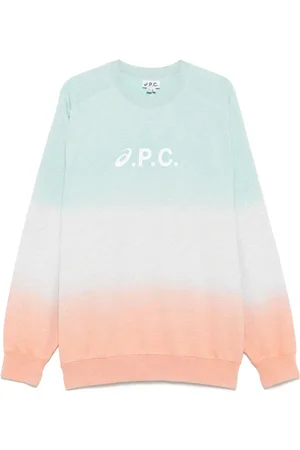 A.P.C. Sweatshirts & Hoodies, Heren, Veelkleurig, S, Mint Green Tie-Dye Crew Neck Sweatshirt