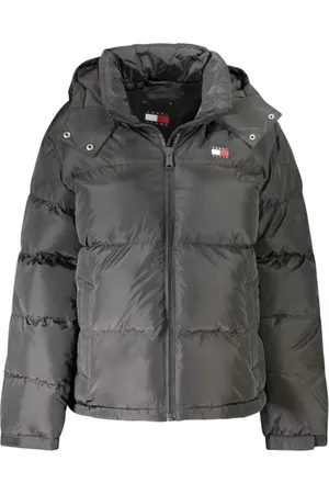 Tommy Hilfiger Jassen, Dames, Zwart, M, Polyester, Zwarte Polyester Jas & Mantel