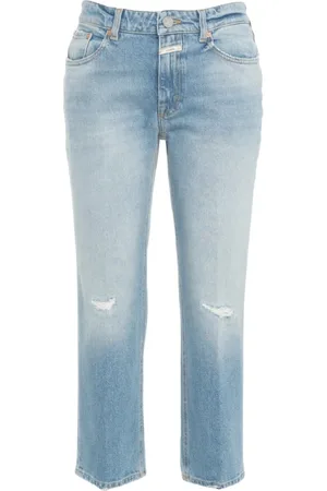Closed Jeans, Dames, Blauw, W27, Denim, Blauwe Straight Leg Jeans Milo