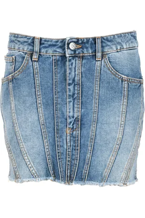 Dondup Rokken, Dames, Blauw, W27, Katoen, Rok