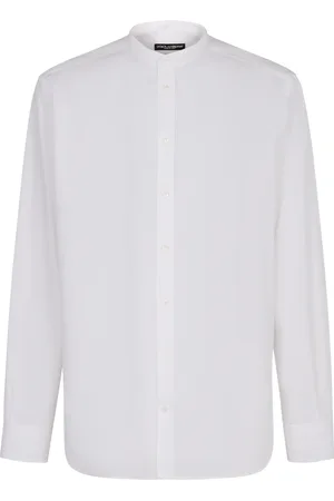 Dolce & Gabbana Overhemden, Heren, Wit, M, Katoen, Katoenen shirt met zijsplitten