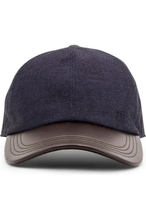 Berluti Accessoires, Heren, Blauw, S, Leer, Blauwe Leren Hoeden met Verstelbare Band