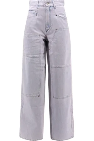 Isabel Marant Jeans, Dames, Blauw, S, Katoen, Blauwe High-Waisted Jeans met Rits