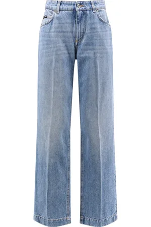 Dolce & Gabbana Jeans, Dames, Blauw, S, Katoen, Blauwe Jeans Straight Leg Made in Italy