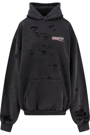 Balenciaga Sweatshirts & Hoodies, Dames, Zwart, M, Katoen, Politieke Campagne Logo Hoodie Sweater