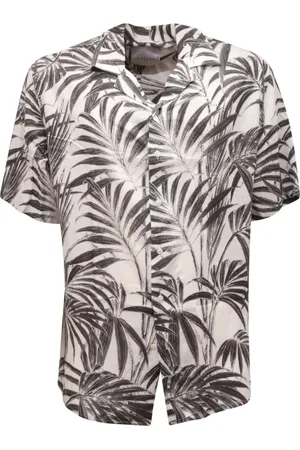 GAËLLE Overhemden, Heren, Zwart, M, Italiaans Shirt Model Gbu 01050 Zwarte Palmen