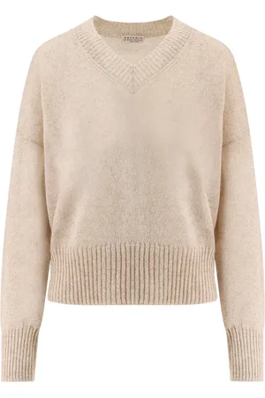 Brunello Cucinelli Truien, Dames, , S, Wol, Sweater V-Hals Lange Mouw
