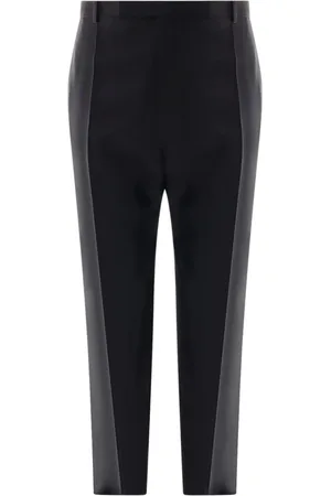 Saint Laurent Broeken, Heren, Zwart, L, Wol, Zwarte Broek Haak Rits Zakken