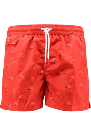 Kiton Badkleding, Heren, Rood, L, Polyester, Rode Zee Kleding Elastische Taille Shorts