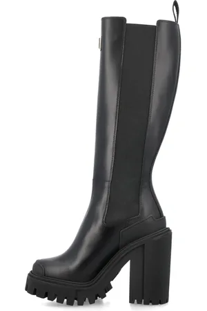 Dolce & Gabbana Schoenen, Dames, Zwart, 40 EU, Leer, Zwarte Gesloten Damesschoenen - High Army Laars