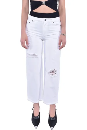 Michael Kors Jeans, Dames, Wit, 2Xs, Denim, Versleten Denim Jeans