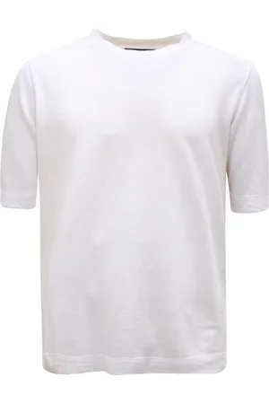 LARDINI Tops, Heren, Wit, M, Katoen, Linnen/katoenen overhemd Made in Italy