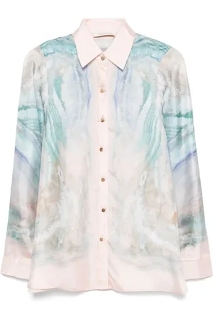 ZIMMERMANN Blouses & Shirts, Dames, Veelkleurig, S, Blauwe Casual Overhemden