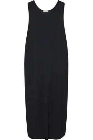The Row Kleedjes, Dames, Zwart, S, Polyester, Zwarte Mouwloze Ronde Hals Jurk