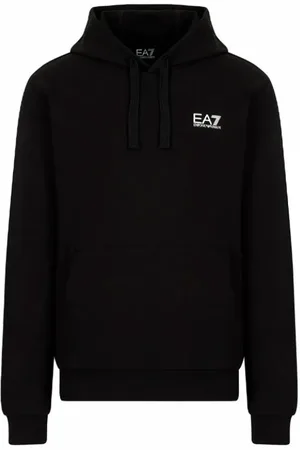 EA7 Sweatshirts & Hoodies, Heren, Zwart, M, Logo Front Hoodie