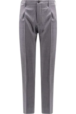 Incotex Broeken, Heren, Grijs, 3Xl, Wol, Grijze Wollen Broek Slim Fit