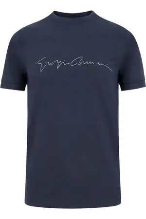 Giorgio Armani Tops, Heren, Blauw, L, Blauwe T-shirts en Polo