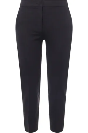 Max Mara Broeken, Dames, Zwart, XL, Zwarte Straight Leg Broek