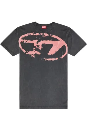 Diesel Tops, Heren, Grijs, S, Katoen, Grijze T-shirts en Polos