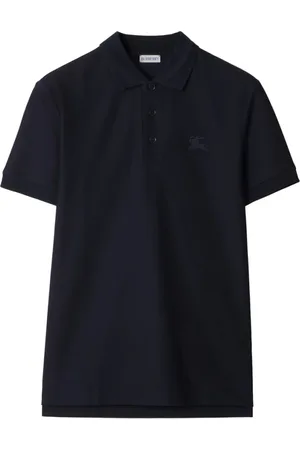 Burberry Tops, Heren, Blauw, L, Katoen, Piqué Weave Polo Shirt Navy