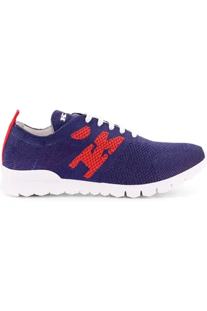 Kiton Schoenen, Heren, Blauw, 39 EU, Blauwe Sneakers met Geborduurd Logo