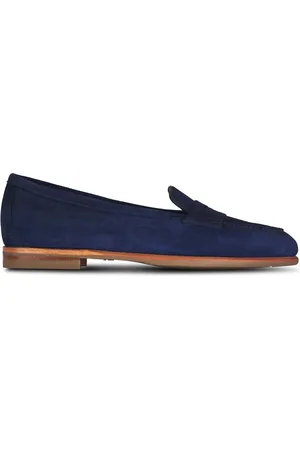santoni Schoenen, Dames, Blauw, 41 EU, Suède, Blauwe Suède Instap Blokhak Schoenen